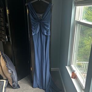 Montage by Mon Cheri Elegant Blue Maxi Dress